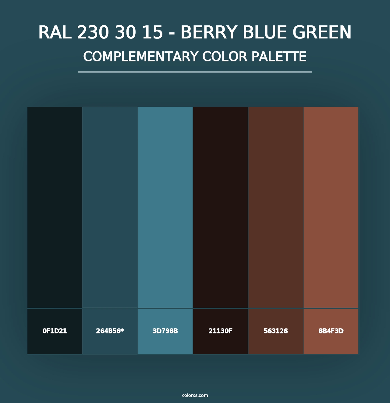 RAL 230 30 15 - Berry Blue Green - Complementary Color Palette