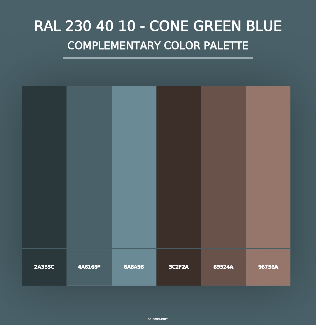 RAL 230 40 10 - Cone Green Blue - Complementary Color Palette