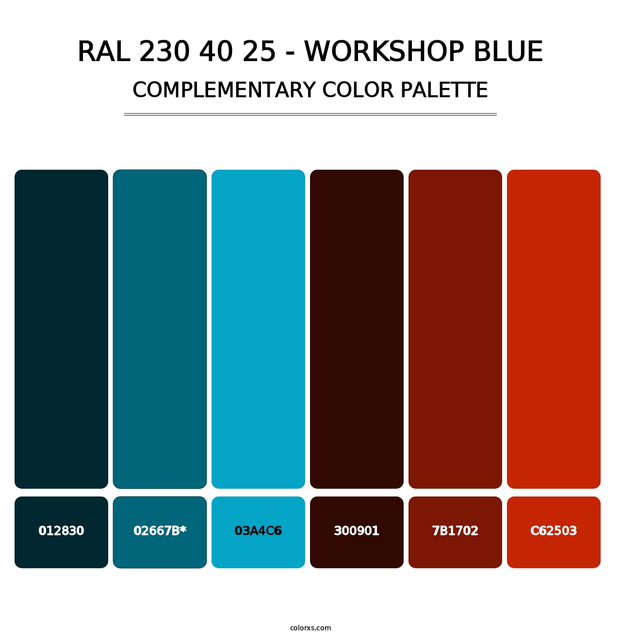 RAL 230 40 25 - Workshop Blue - Complementary Color Palette