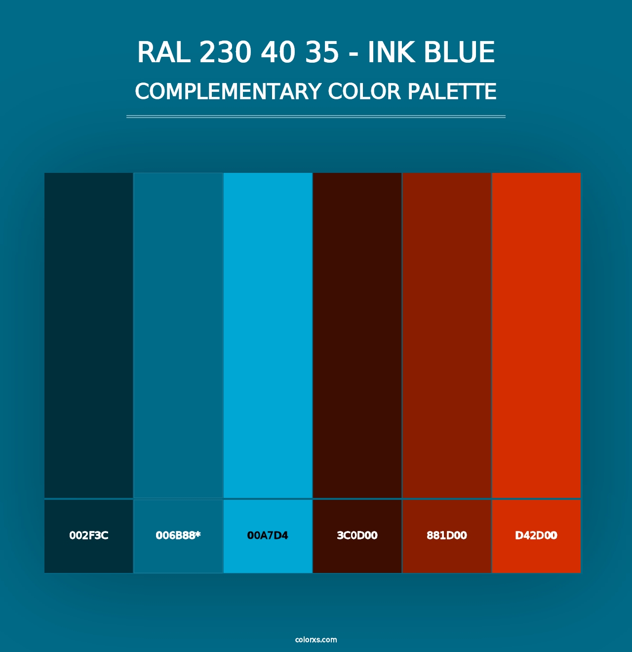 RAL 230 40 35 - Ink Blue - Complementary Color Palette