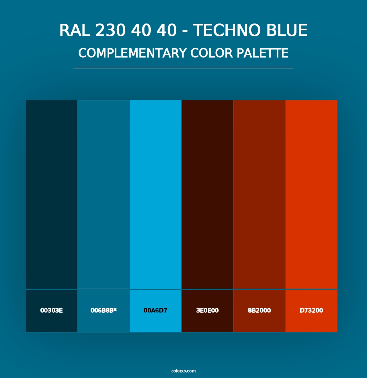 RAL 230 40 40 - Techno Blue - Complementary Color Palette