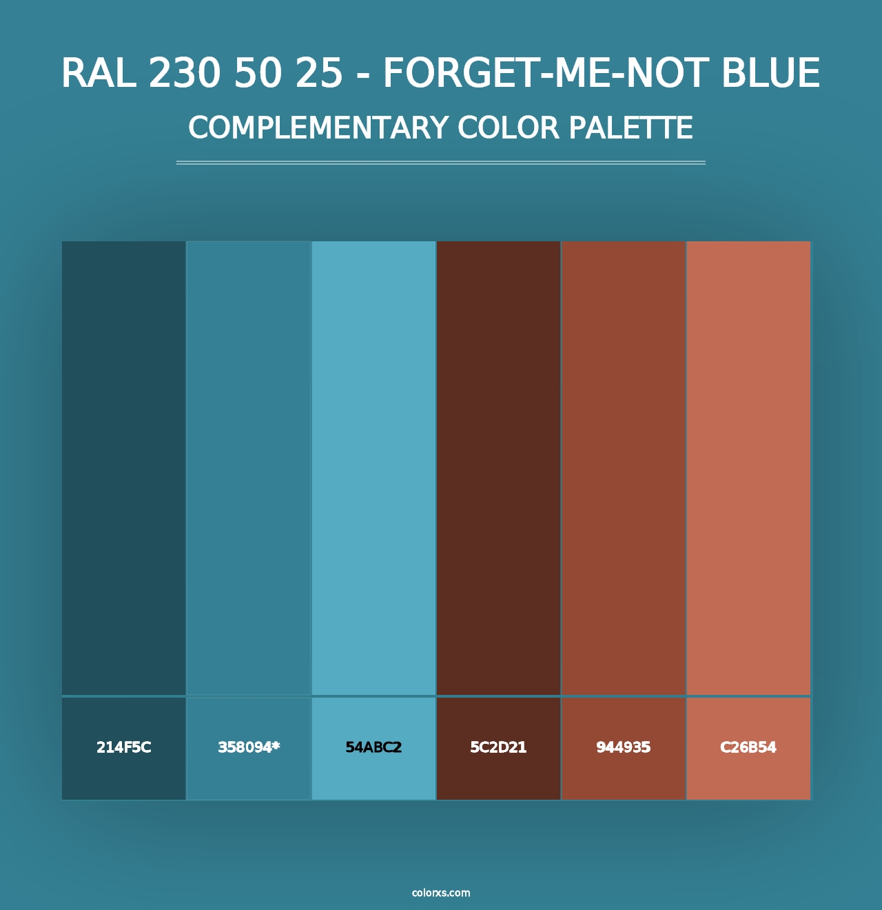 RAL 230 50 25 - Forget-Me-Not Blue - Complementary Color Palette