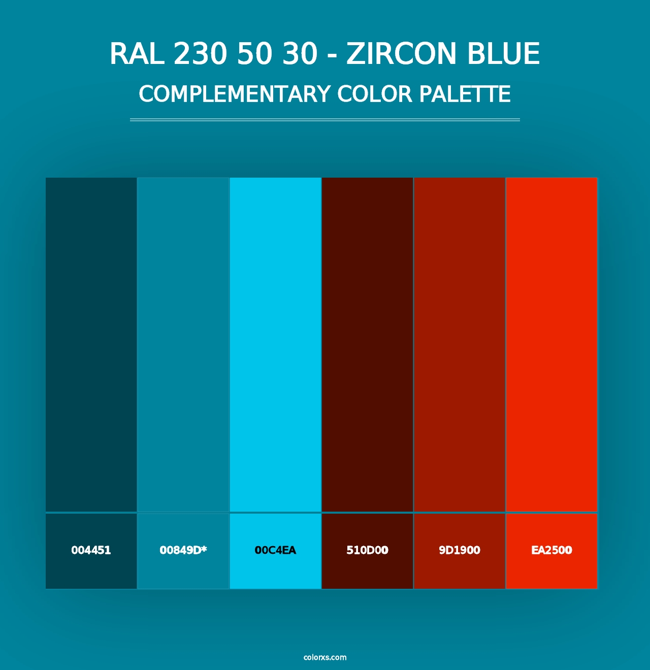 RAL 230 50 30 - Zircon Blue - Complementary Color Palette