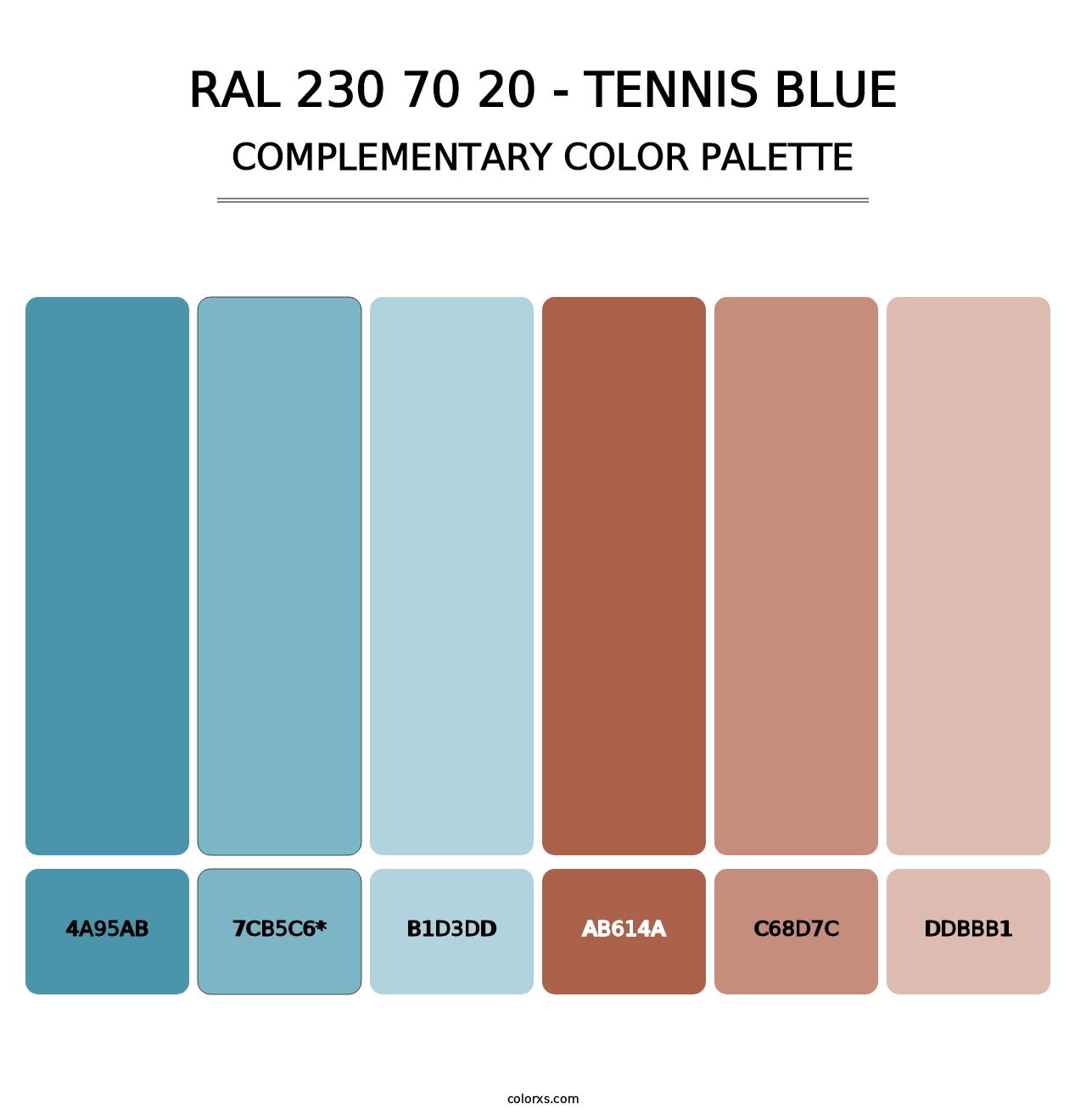 RAL 230 70 20 - Tennis Blue - Complementary Color Palette