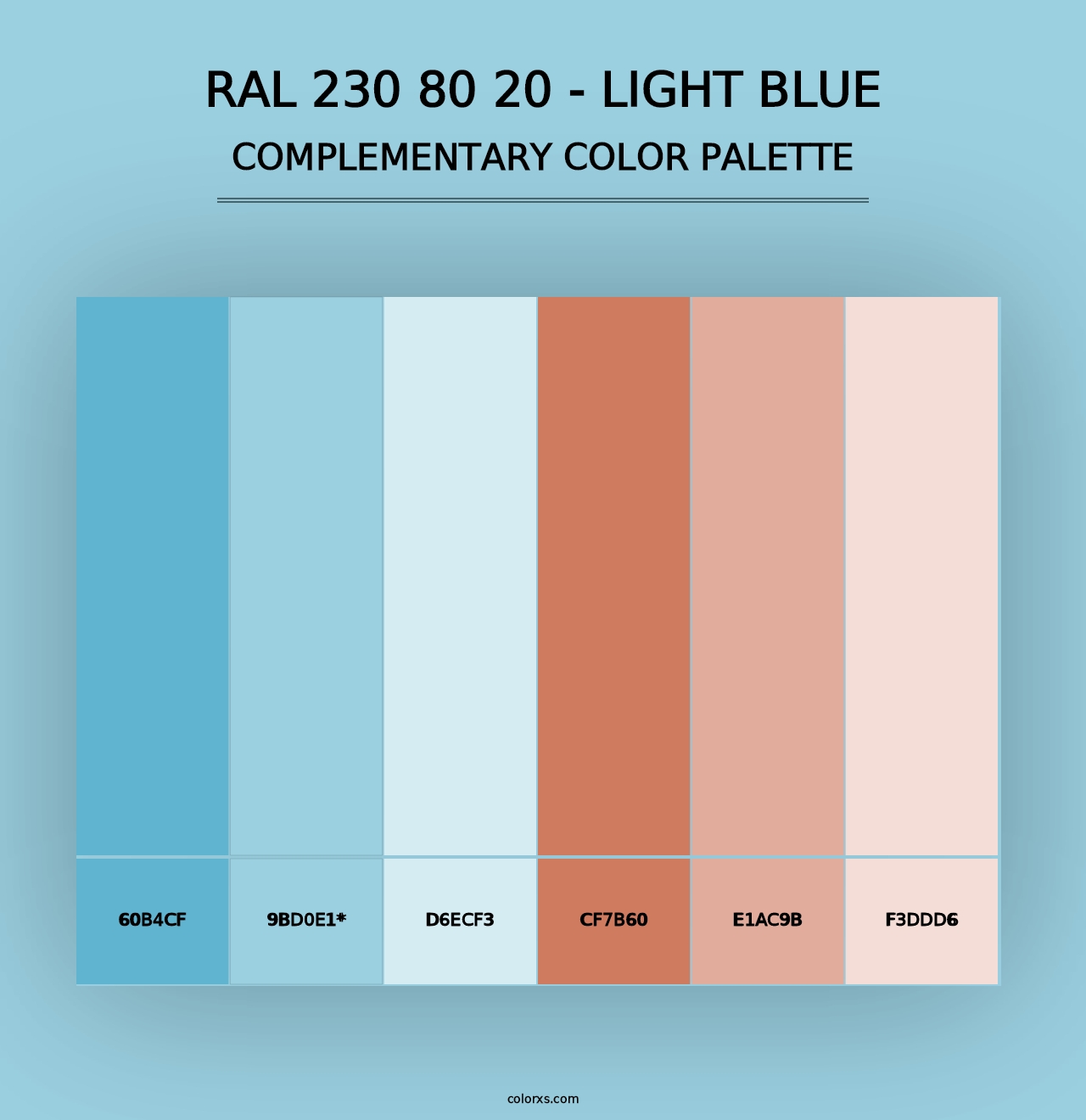 RAL 230 80 20 - Light Blue - Complementary Color Palette