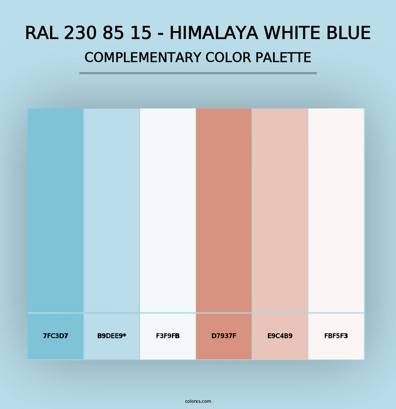 RAL 230 85 15 - Himalaya White Blue - Complementary Color Palette