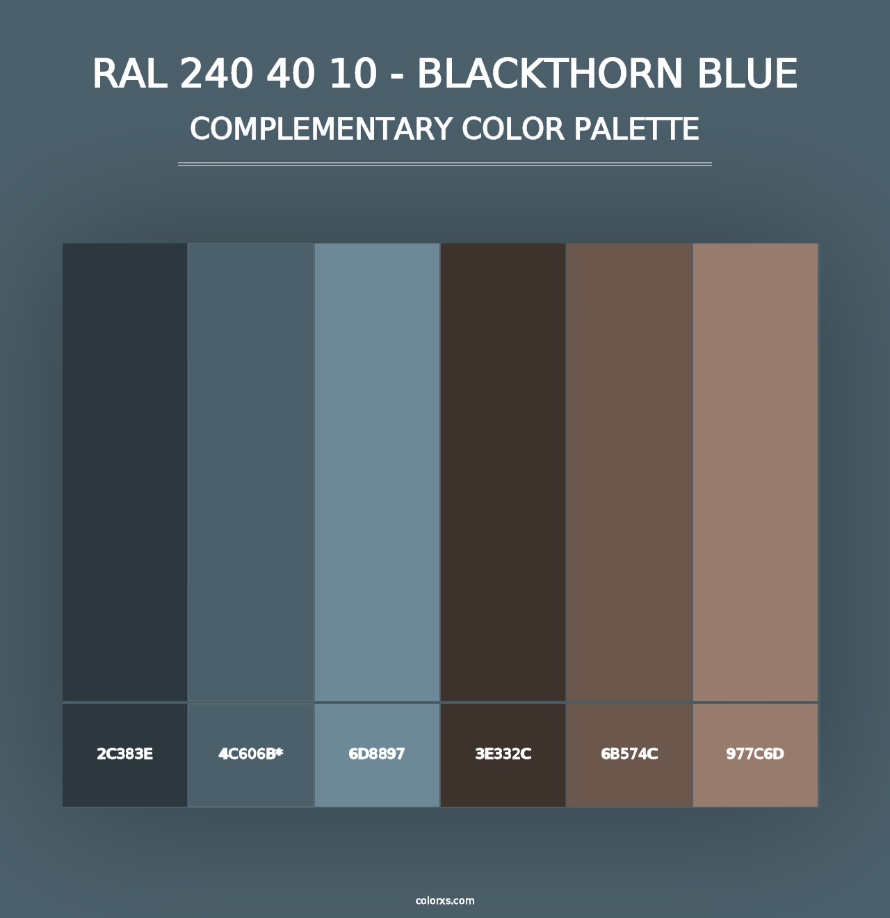 RAL 240 40 10 - Blackthorn Blue - Complementary Color Palette