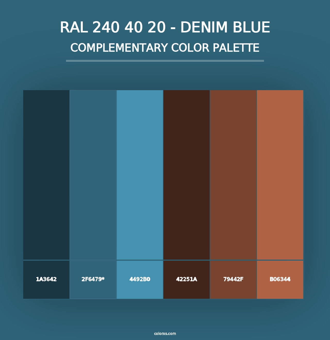 RAL 240 40 20 - Denim Blue - Complementary Color Palette