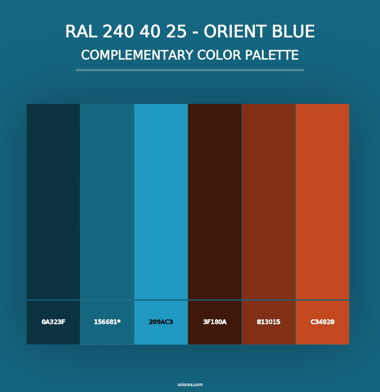 RAL 240 40 25 - Orient Blue - Complementary Color Palette