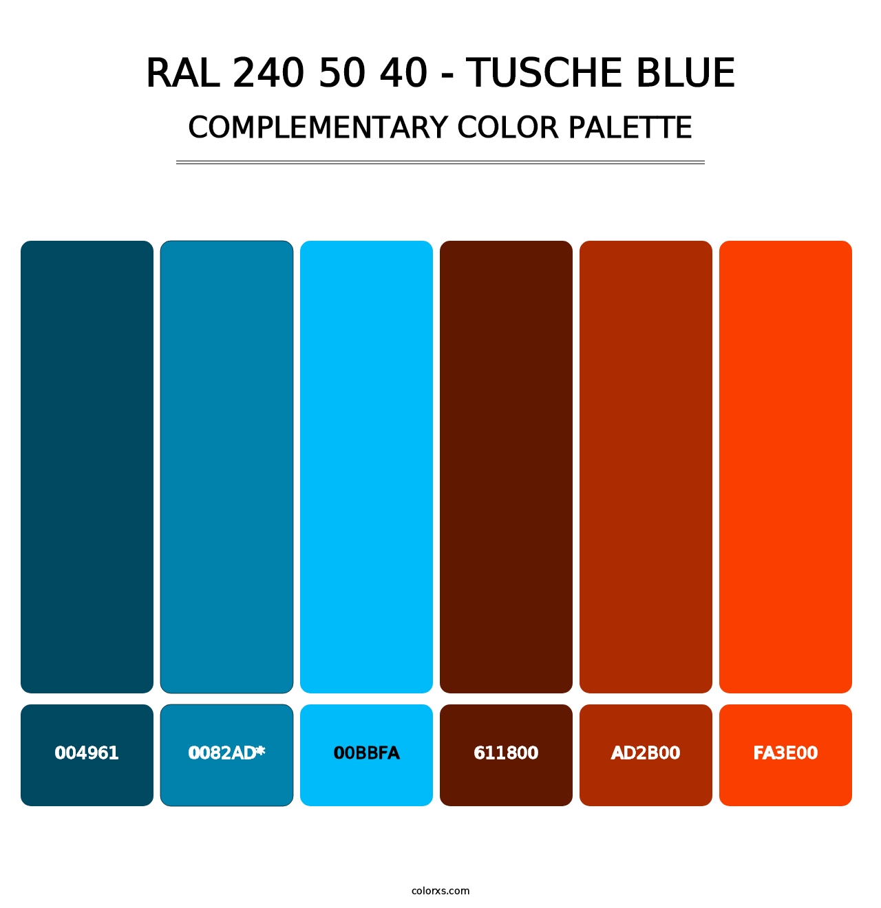 RAL 240 50 40 - Tusche Blue - Complementary Color Palette