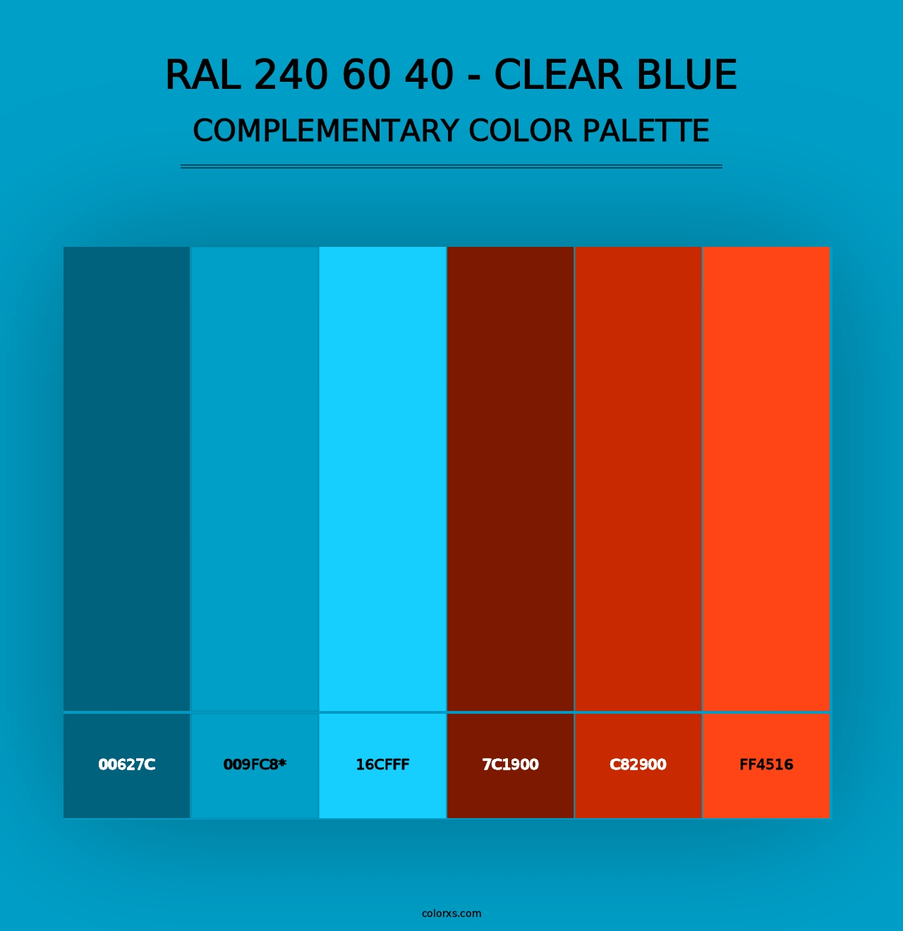 RAL 240 60 40 - Clear Blue - Complementary Color Palette