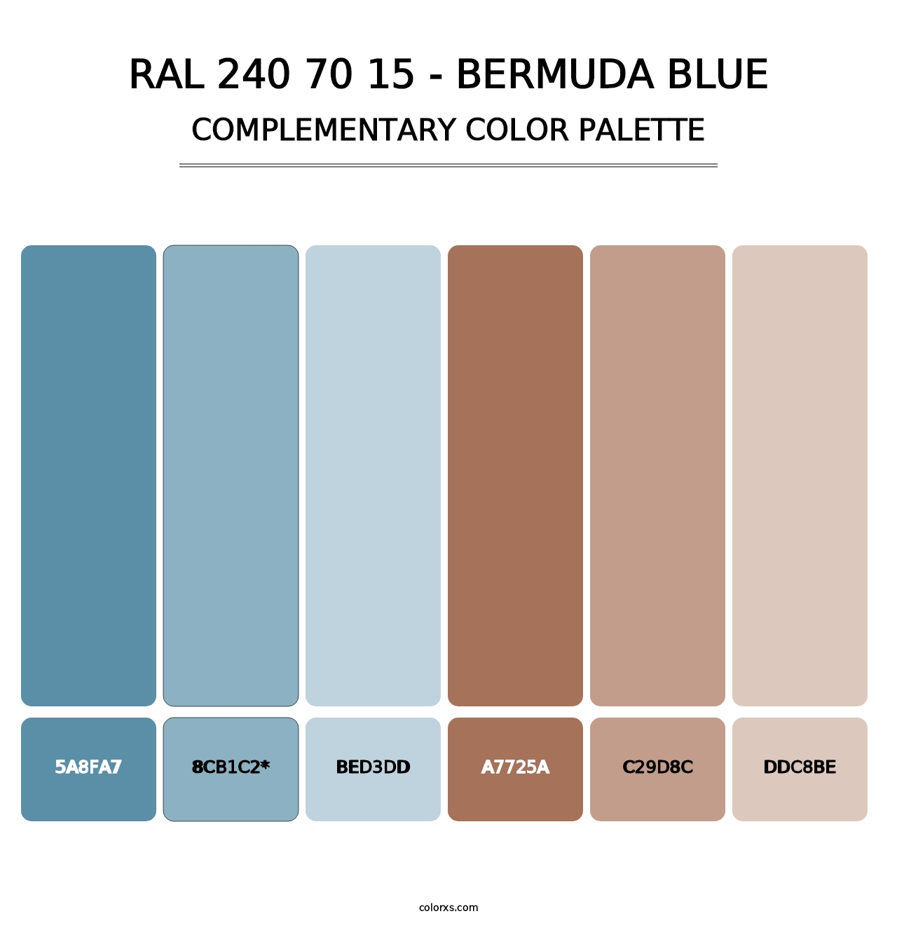 RAL 240 70 15 - Bermuda Blue - Complementary Color Palette