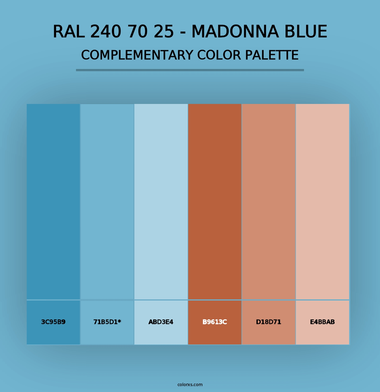 RAL 240 70 25 - Madonna Blue - Complementary Color Palette