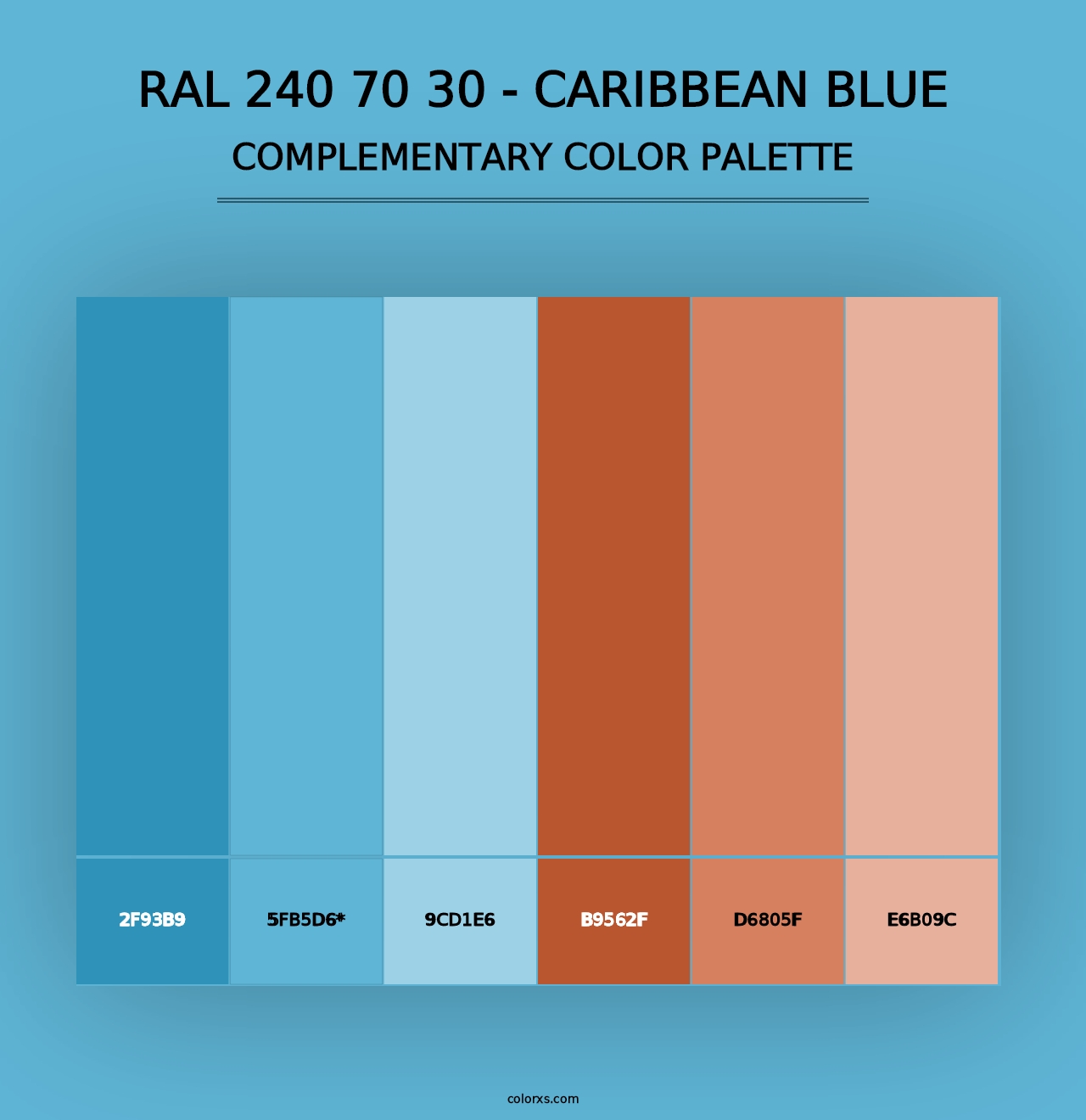 RAL 240 70 30 - Caribbean Blue - Complementary Color Palette