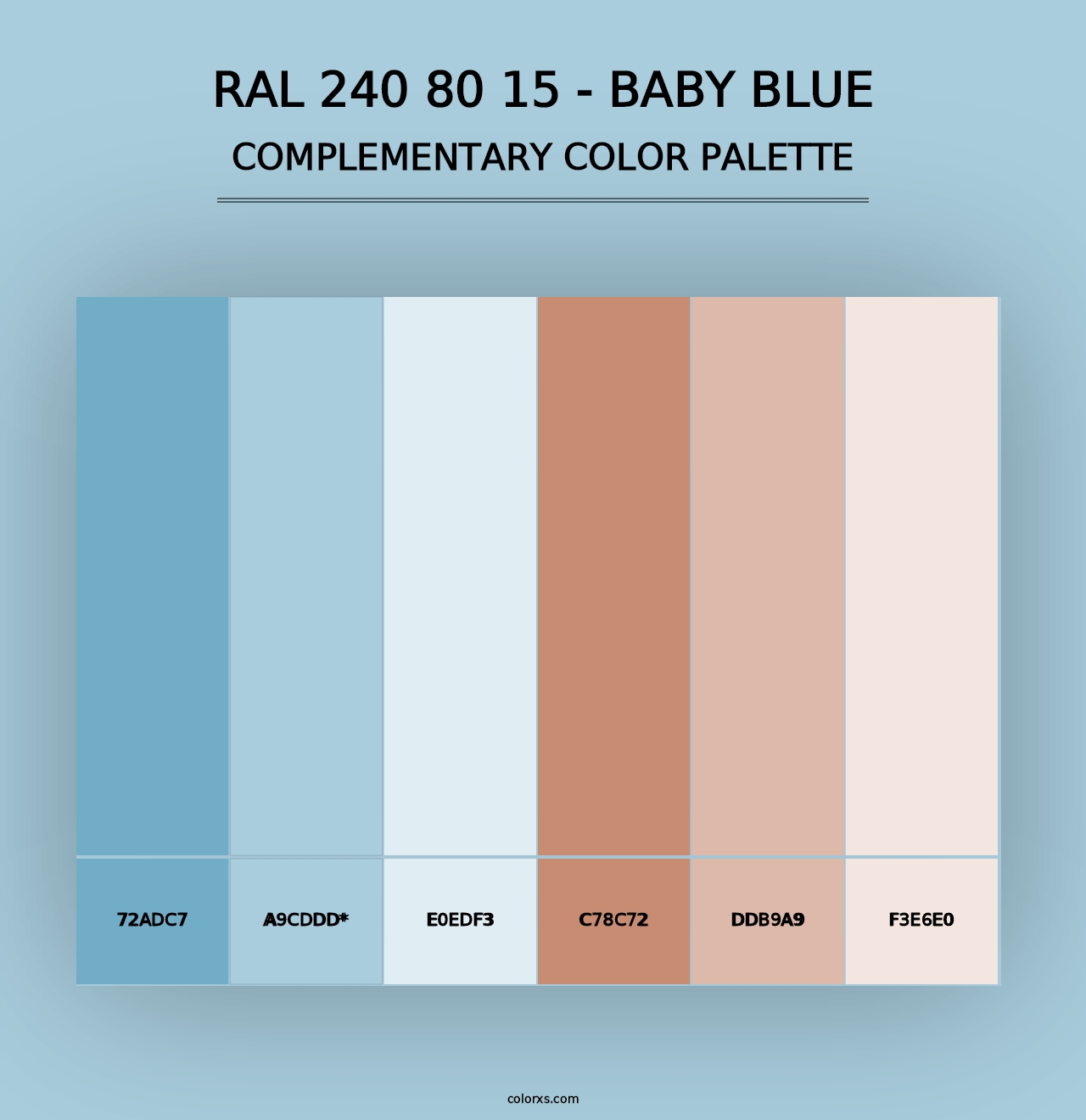 RAL 240 80 15 - Baby Blue - Complementary Color Palette