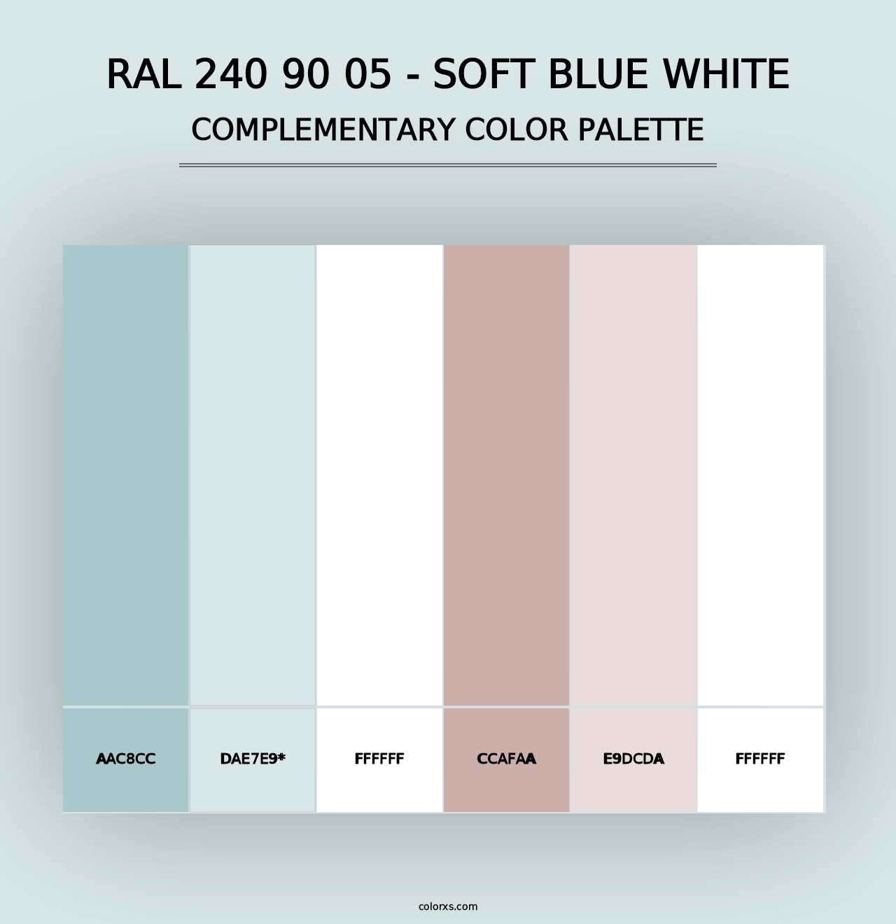 RAL 240 90 05 - Soft Blue White - Complementary Color Palette