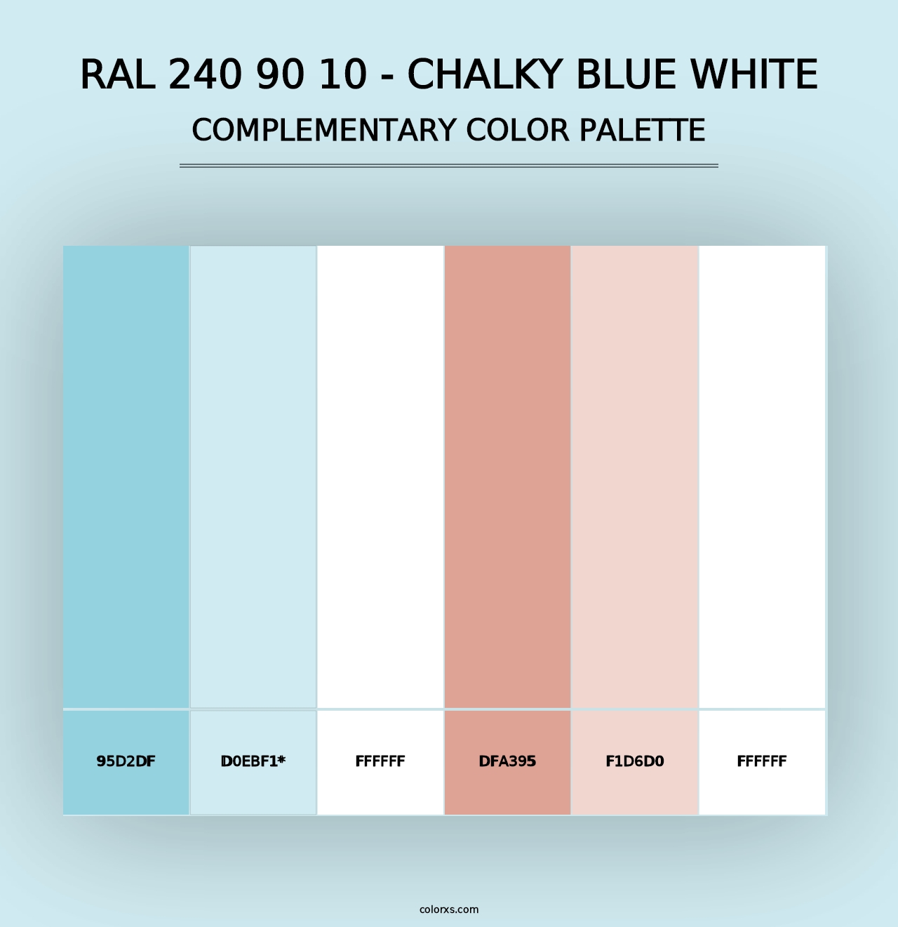 RAL 240 90 10 - Chalky Blue White - Complementary Color Palette