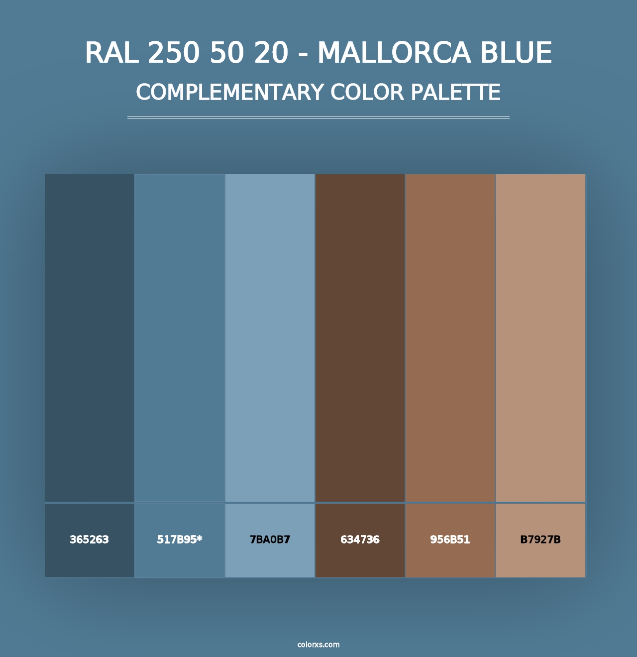 RAL 250 50 20 - Mallorca Blue - Complementary Color Palette