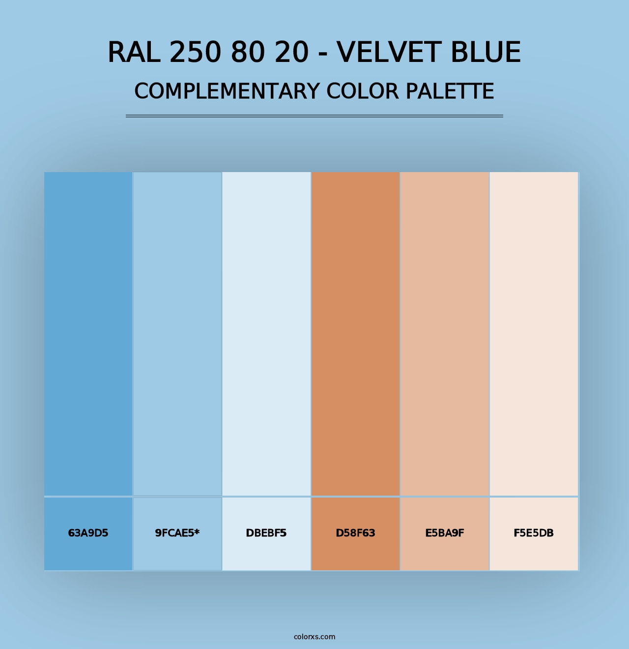 RAL 250 80 20 - Velvet Blue - Complementary Color Palette