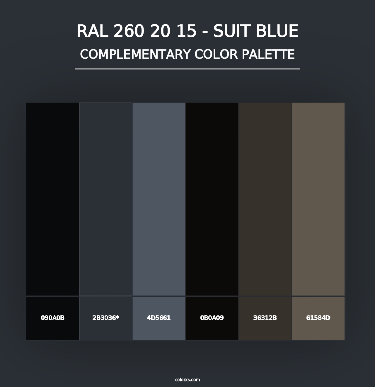 RAL 260 20 15 - Suit Blue - Complementary Color Palette