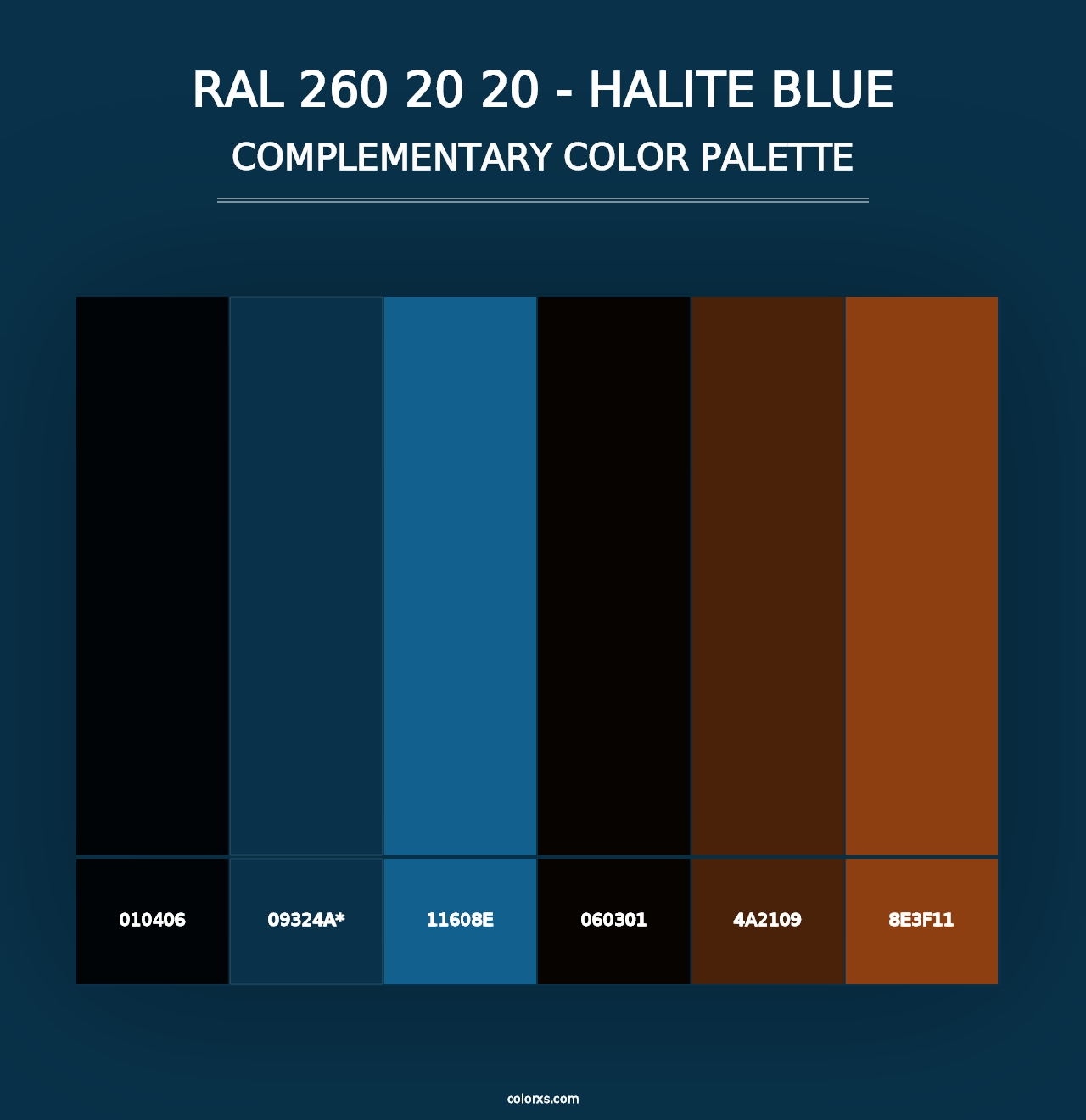 RAL 260 20 20 - Halite Blue - Complementary Color Palette