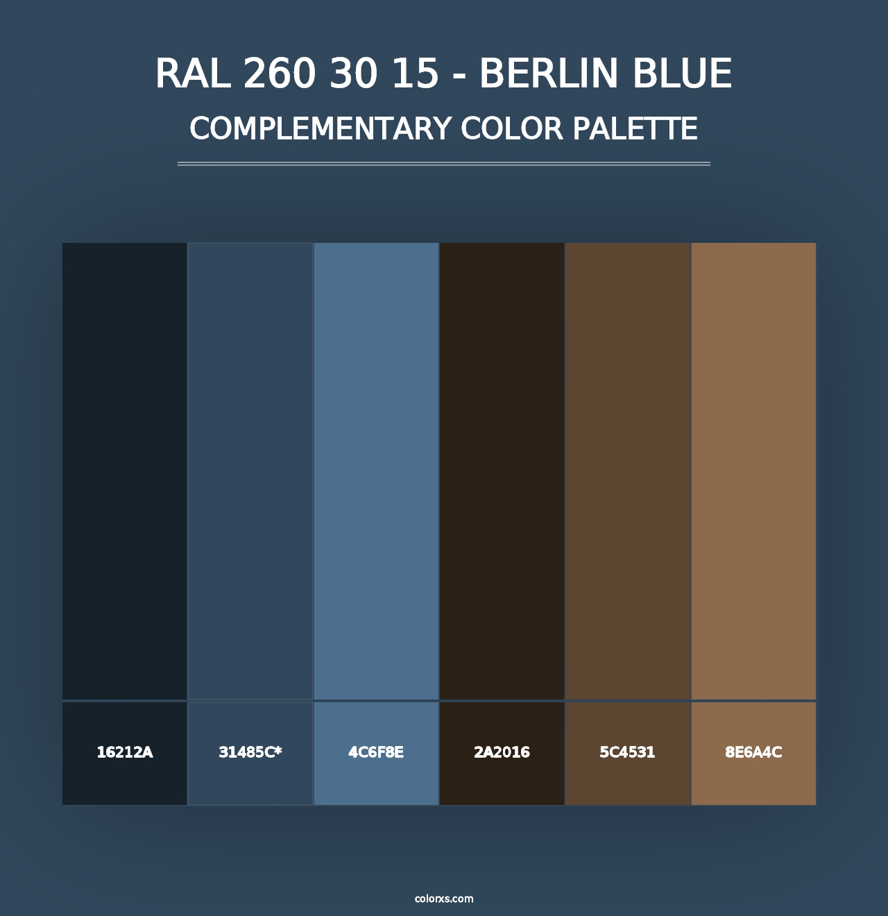 RAL 260 30 15 - Berlin Blue - Complementary Color Palette