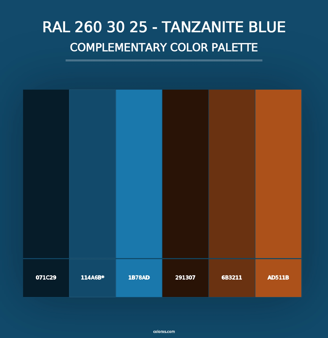 RAL 260 30 25 - Tanzanite Blue - Complementary Color Palette