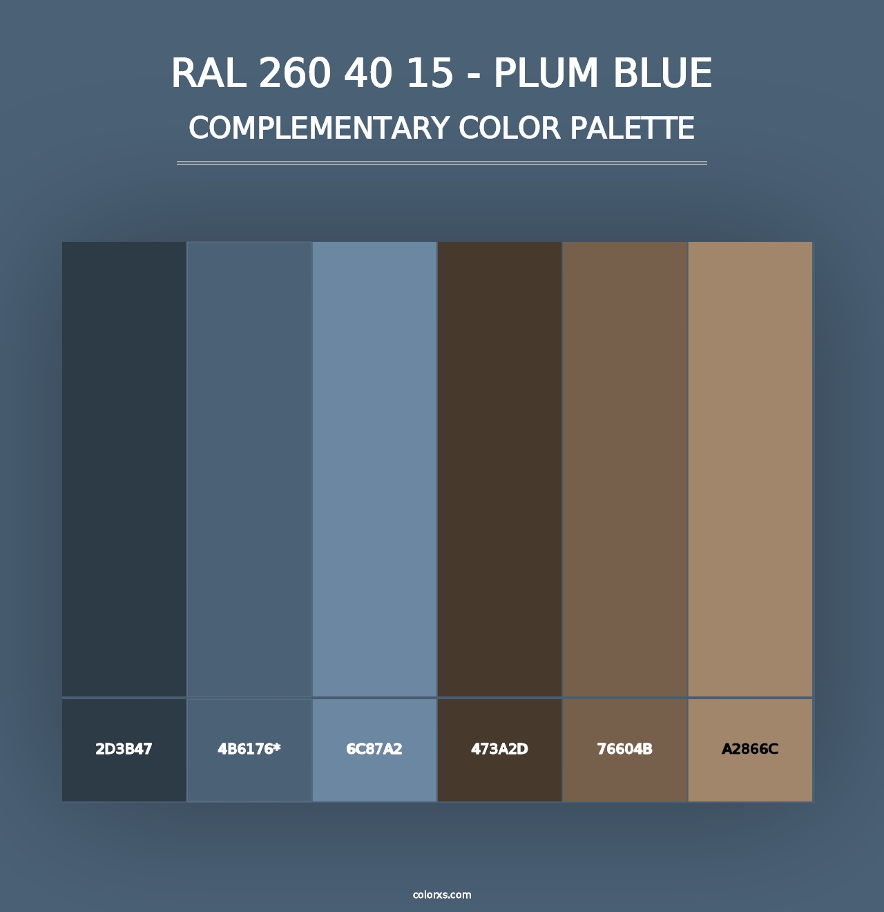 RAL 260 40 15 - Plum Blue - Complementary Color Palette