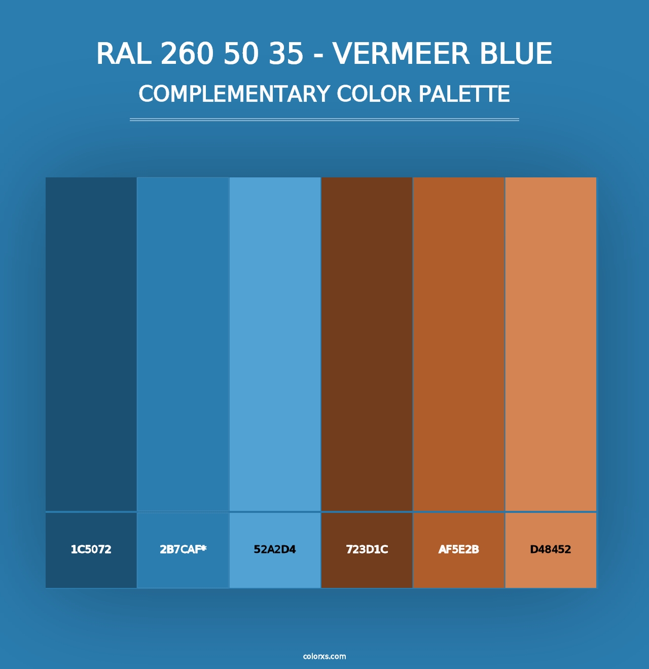 RAL 260 50 35 - Vermeer Blue - Complementary Color Palette