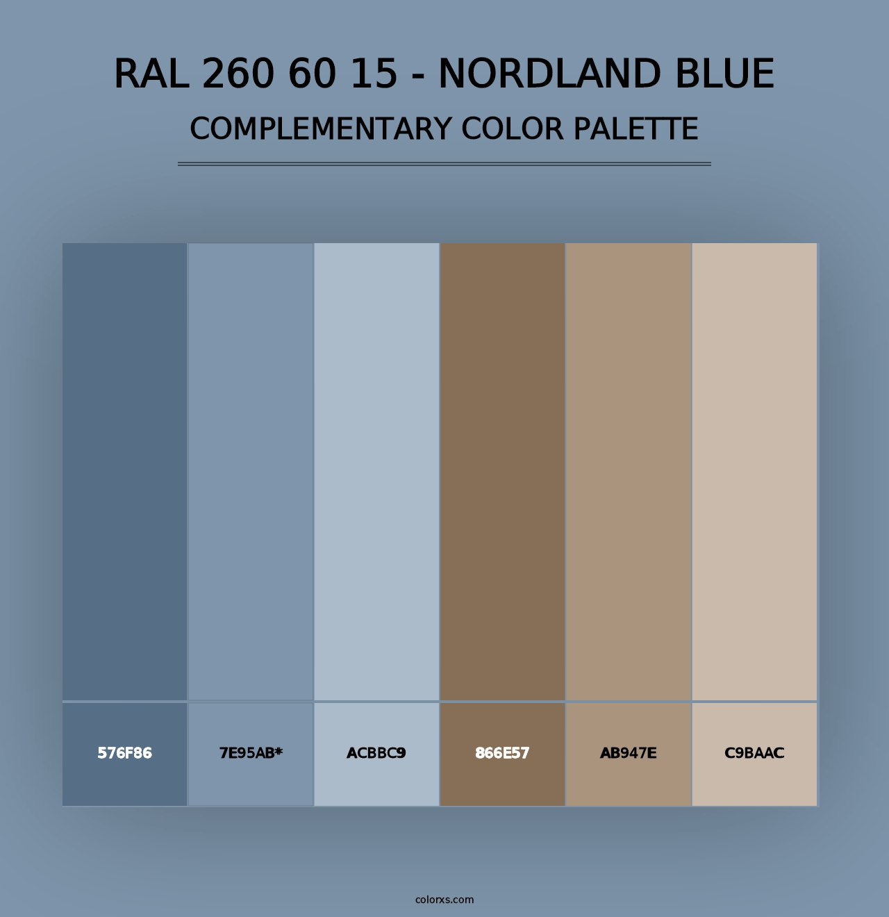 RAL 260 60 15 - Nordland Blue - Complementary Color Palette