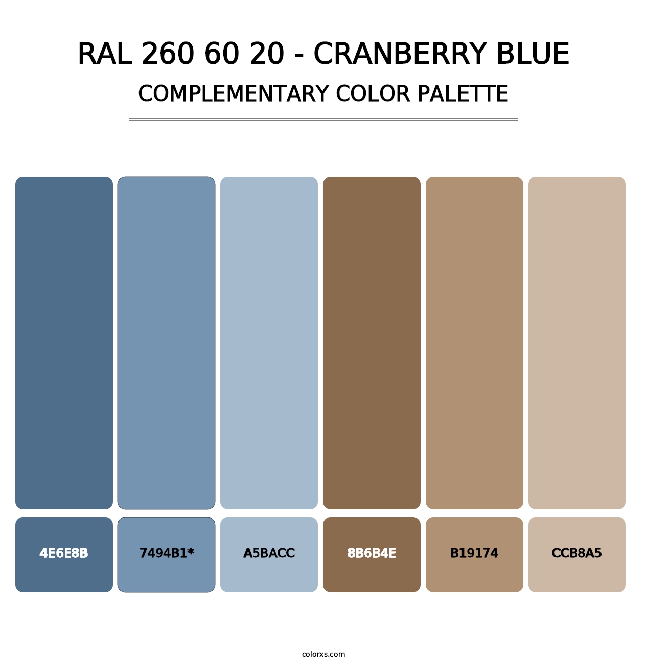 RAL 260 60 20 - Cranberry Blue - Complementary Color Palette