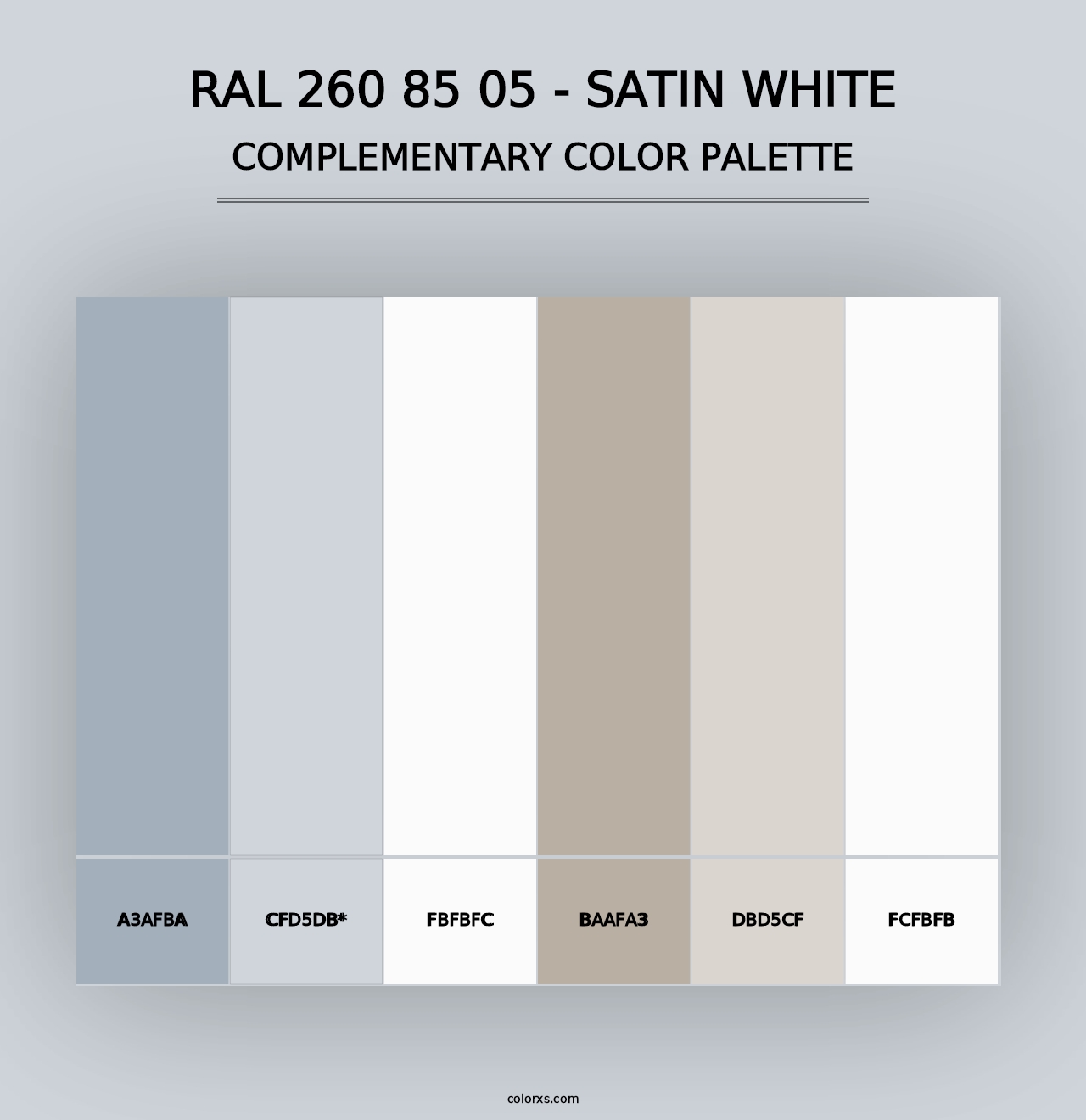 RAL 260 85 05 - Satin White - Complementary Color Palette