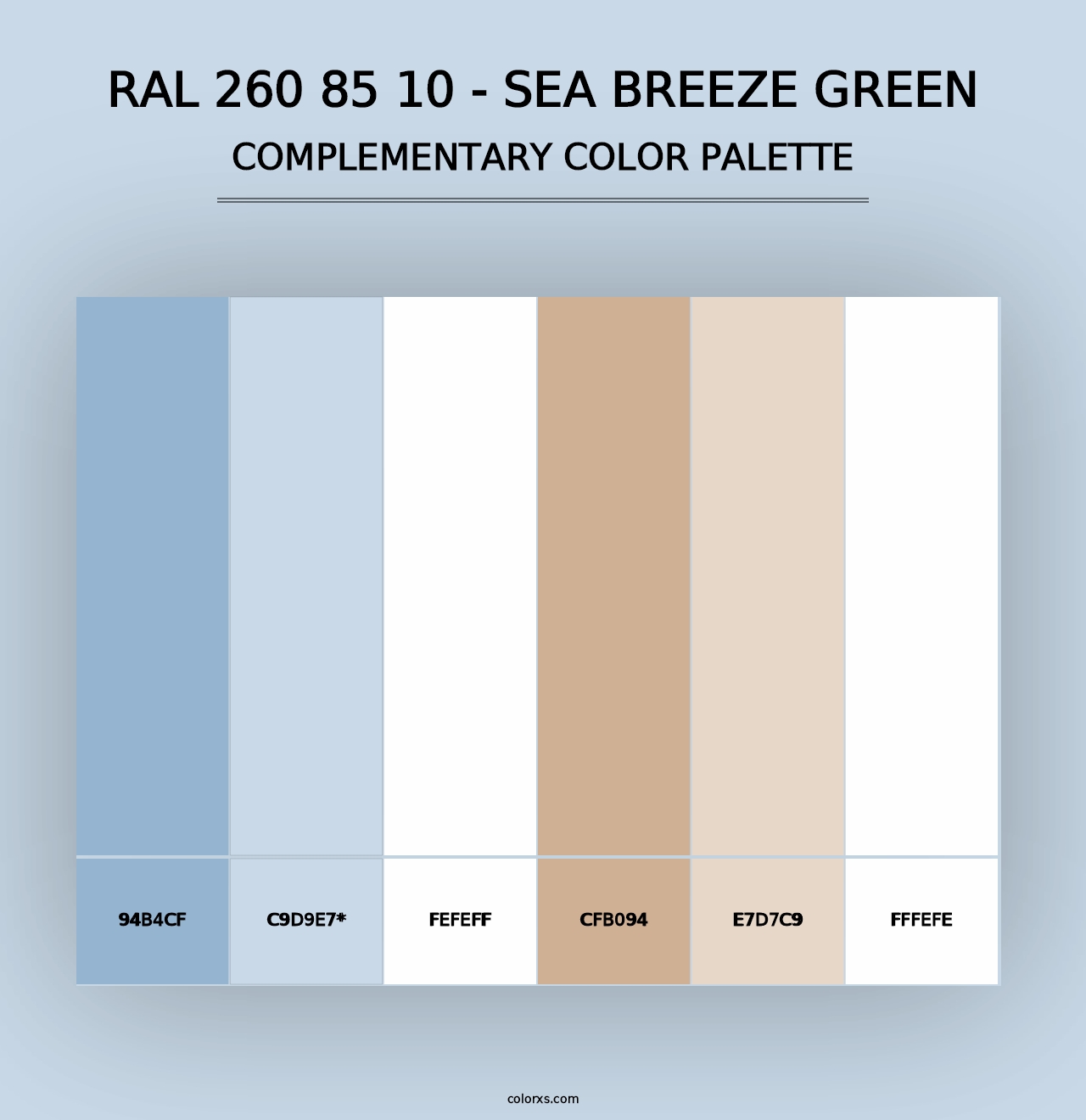 RAL 260 85 10 - Sea Breeze Green - Complementary Color Palette