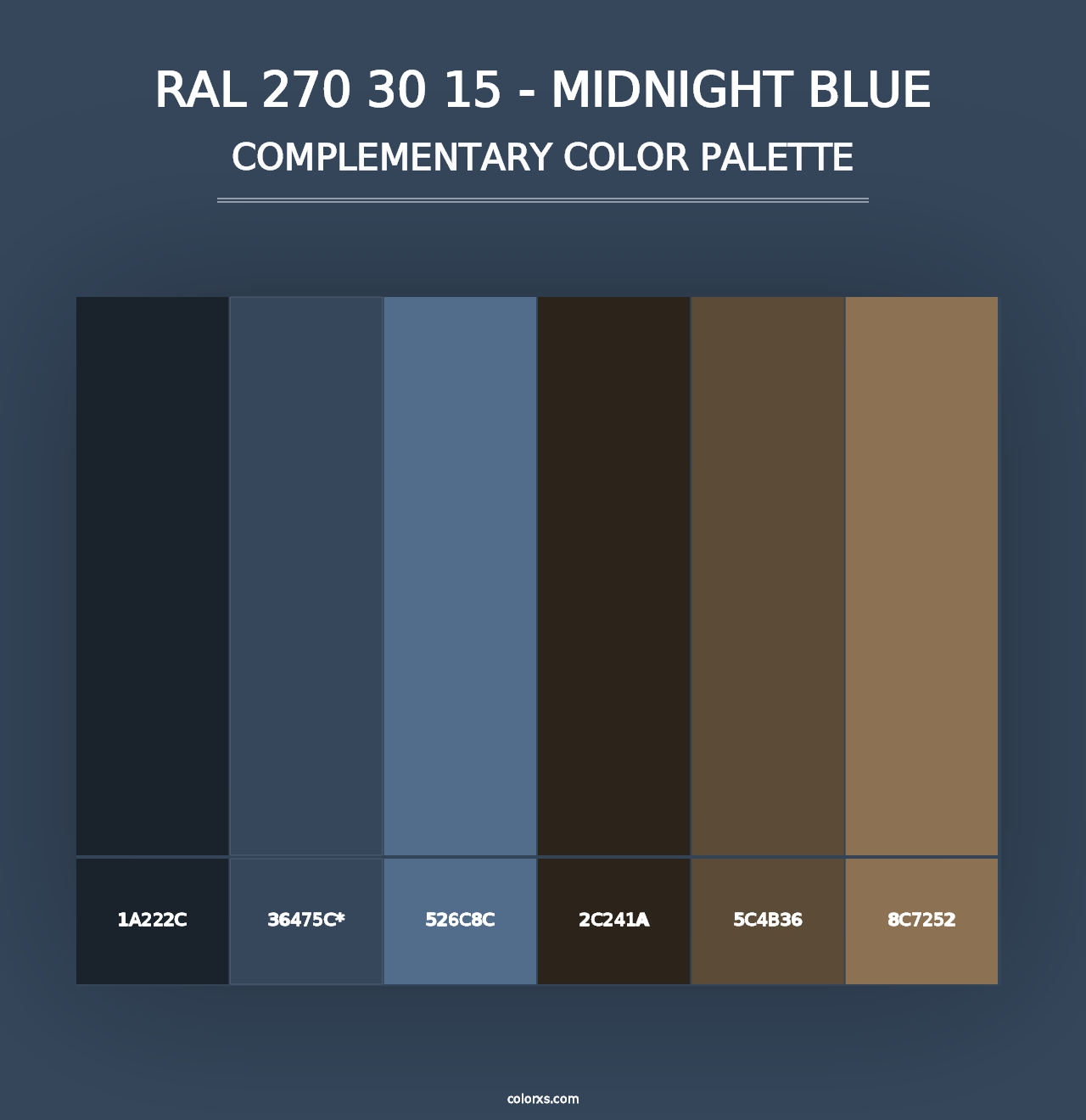 RAL 270 30 15 - Midnight Blue - Complementary Color Palette