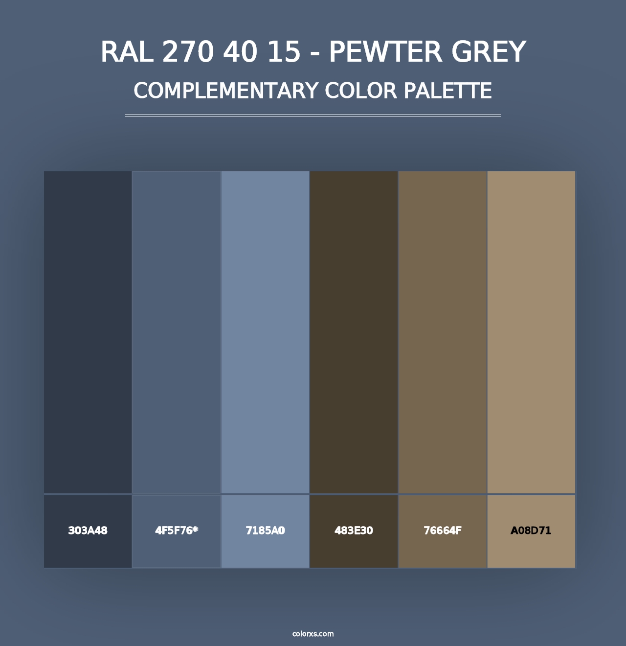 RAL 270 40 15 - Pewter Grey - Complementary Color Palette