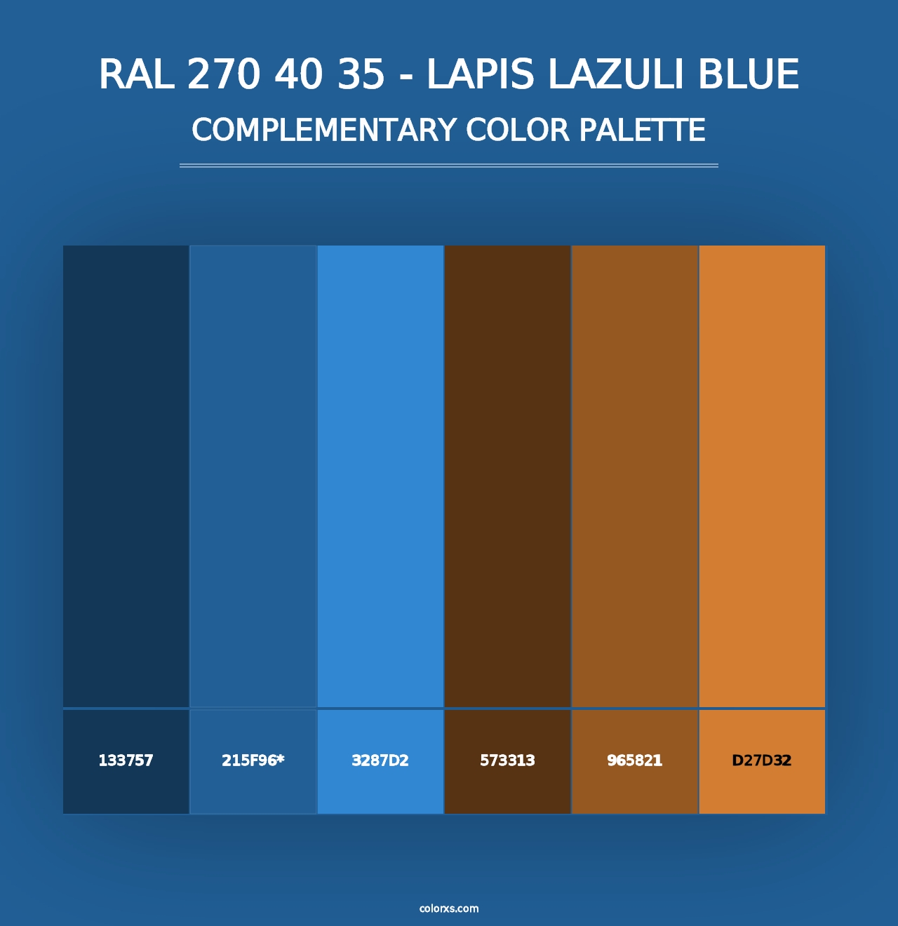 RAL 270 40 35 - Lapis Lazuli Blue - Complementary Color Palette