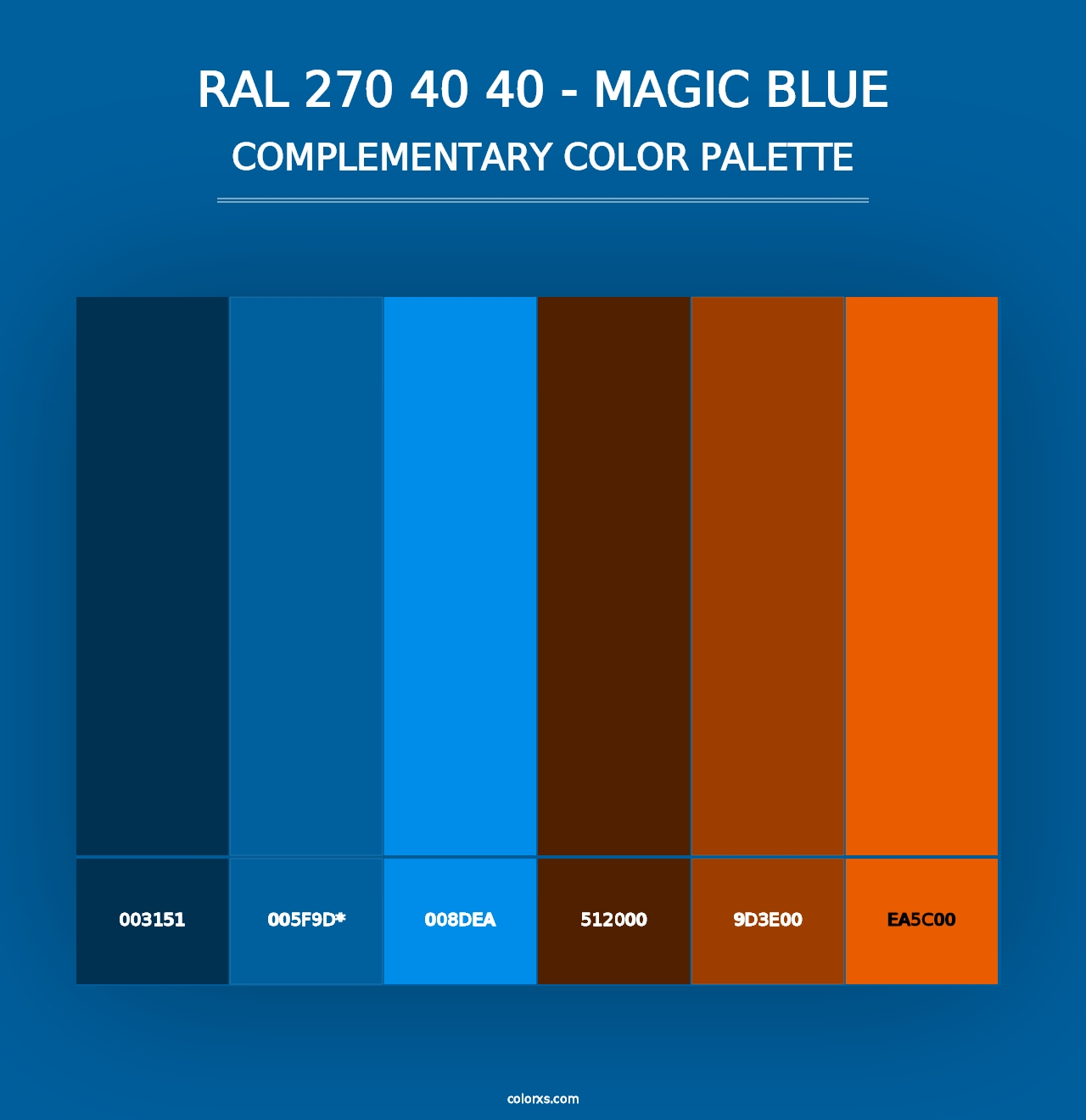 RAL 270 40 40 - Magic Blue - Complementary Color Palette