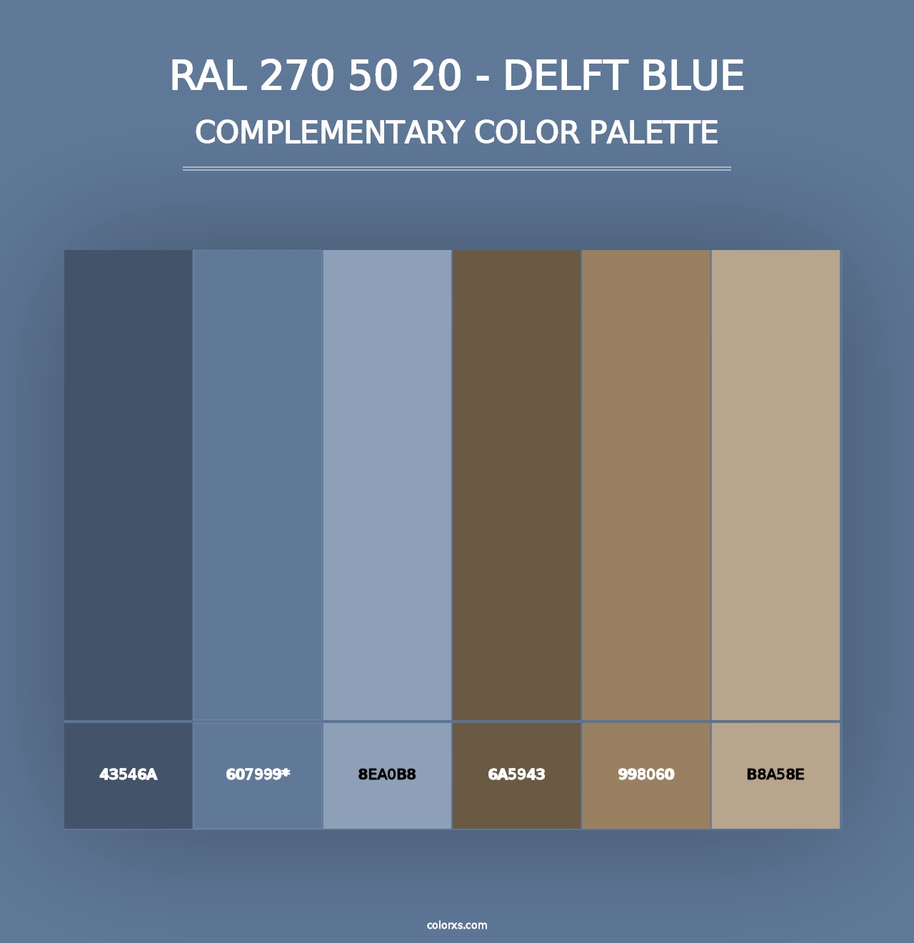 RAL 270 50 20 - Delft Blue - Complementary Color Palette