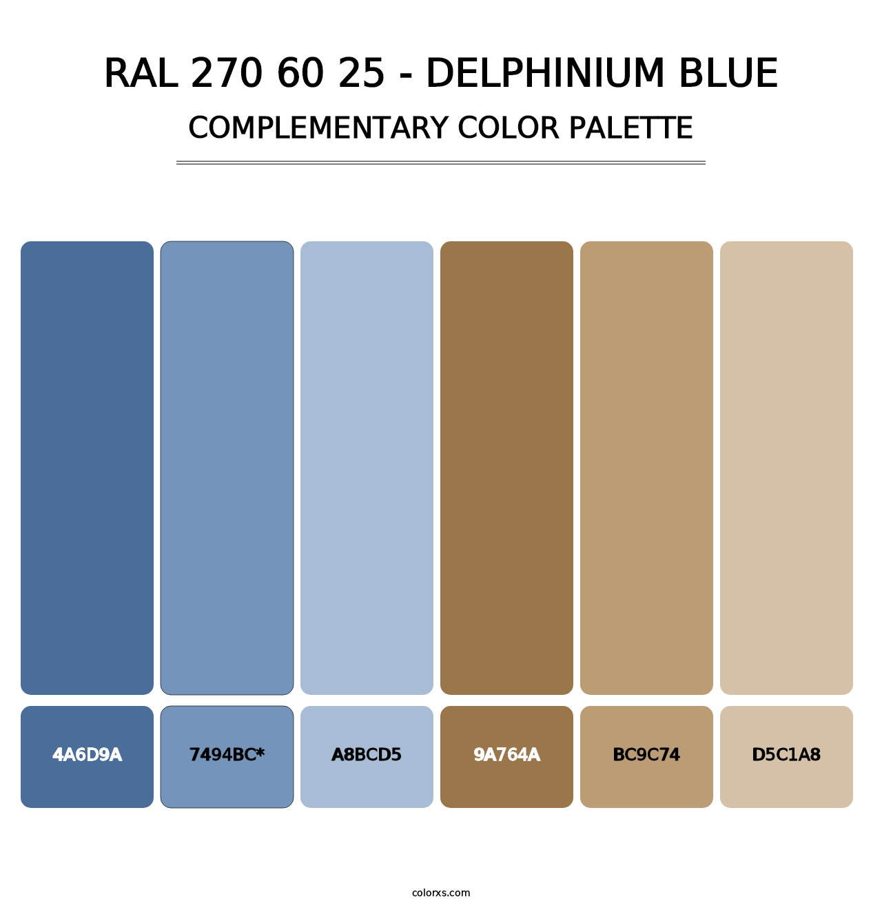 RAL 270 60 25 - Delphinium Blue - Complementary Color Palette