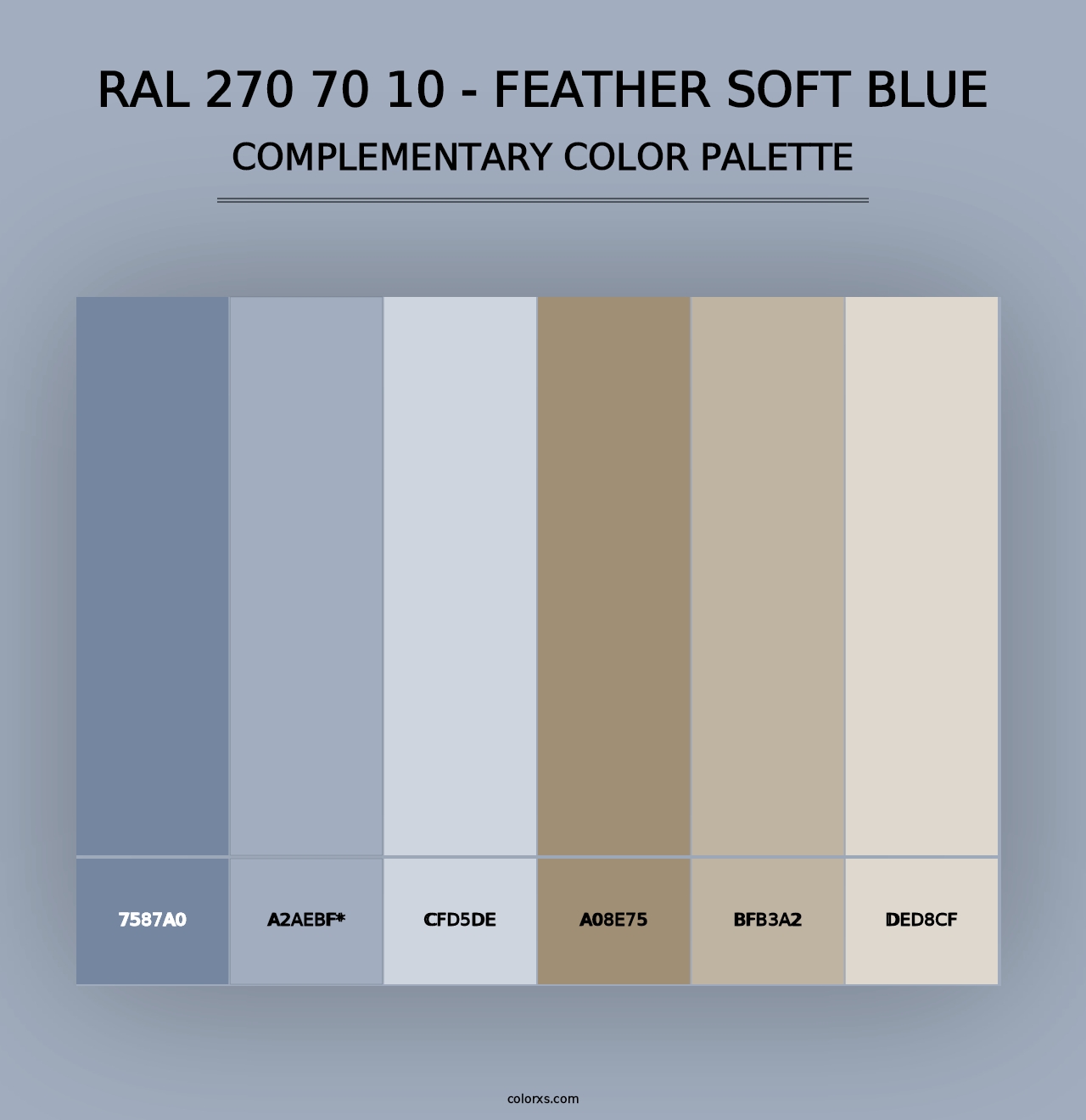 RAL 270 70 10 - Feather Soft Blue - Complementary Color Palette