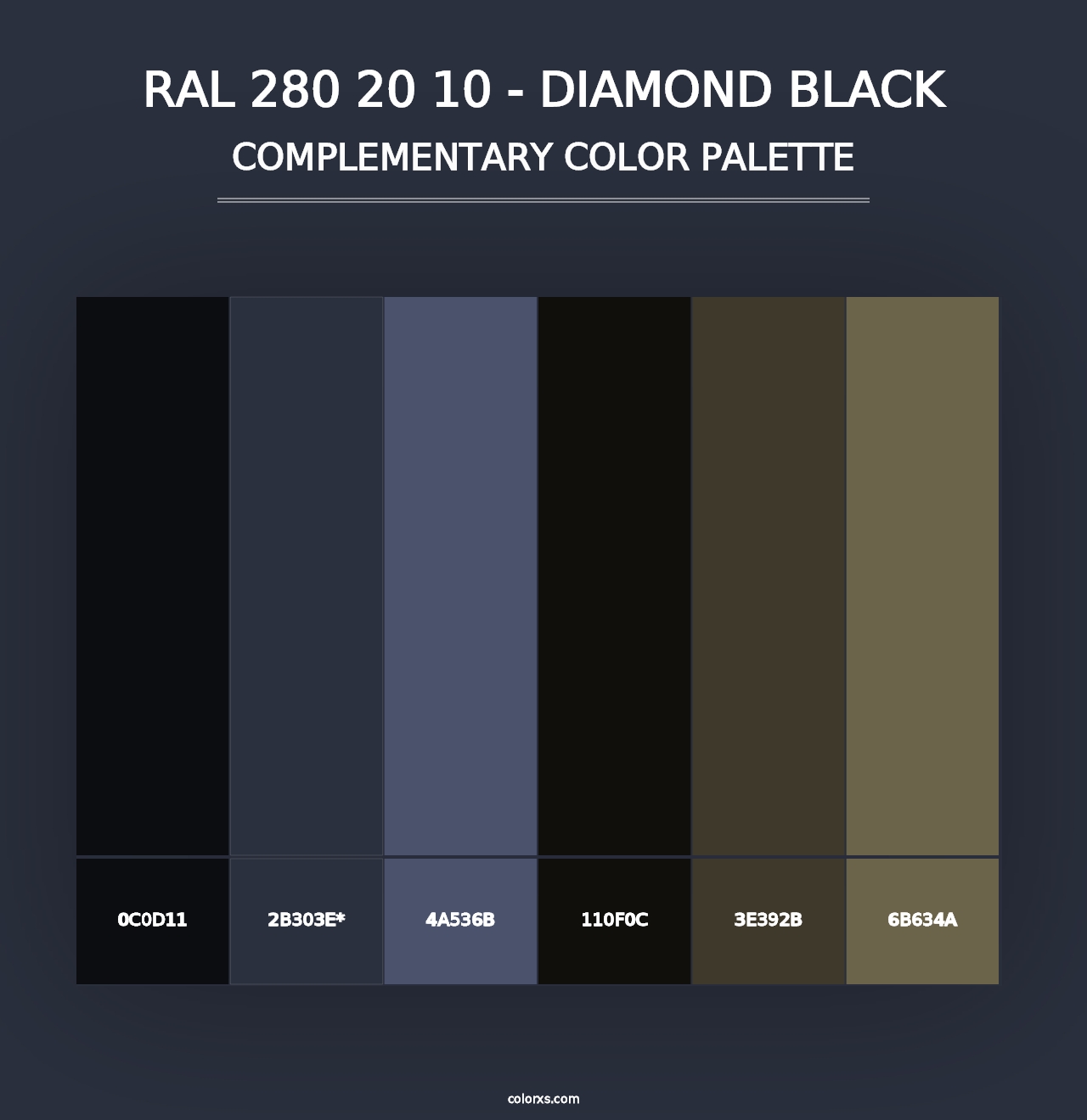 RAL 280 20 10 - Diamond Black - Complementary Color Palette