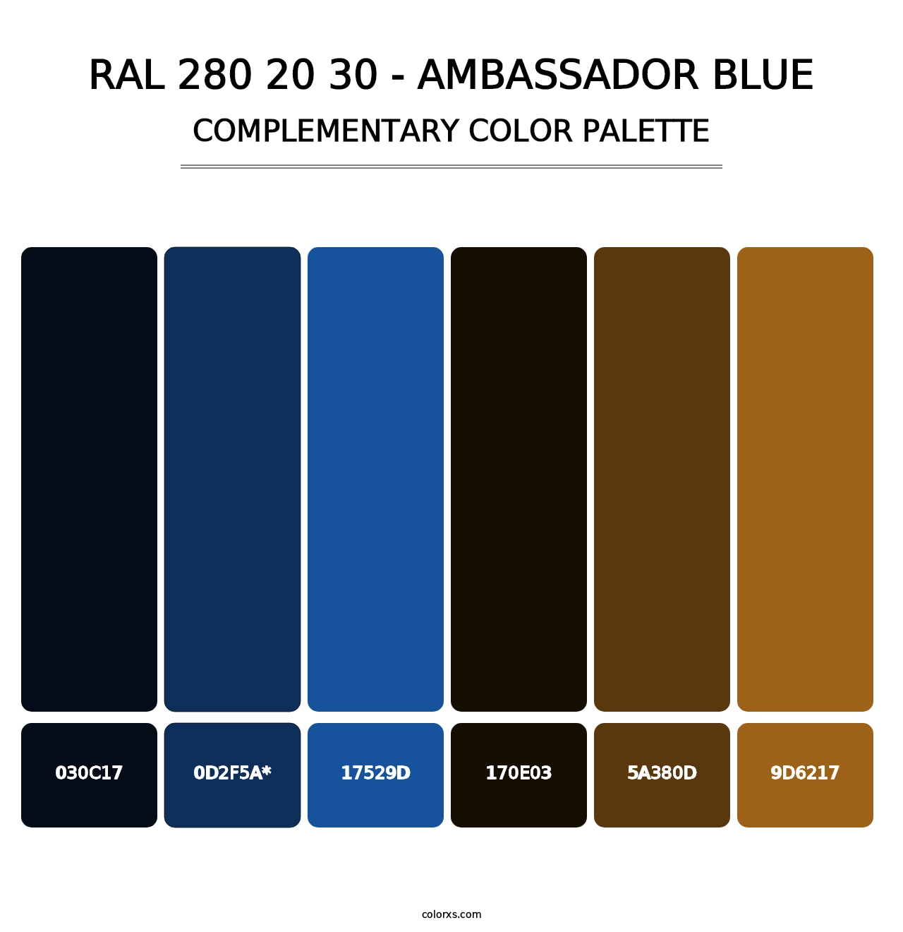 RAL 280 20 30 - Ambassador Blue - Complementary Color Palette