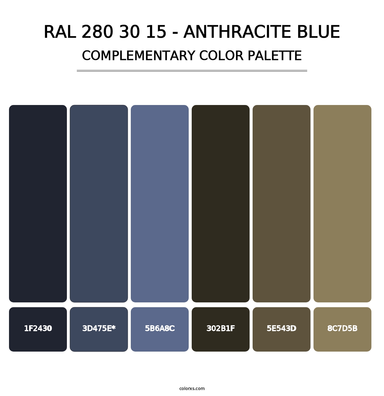 RAL 280 30 15 - Anthracite Blue - Complementary Color Palette