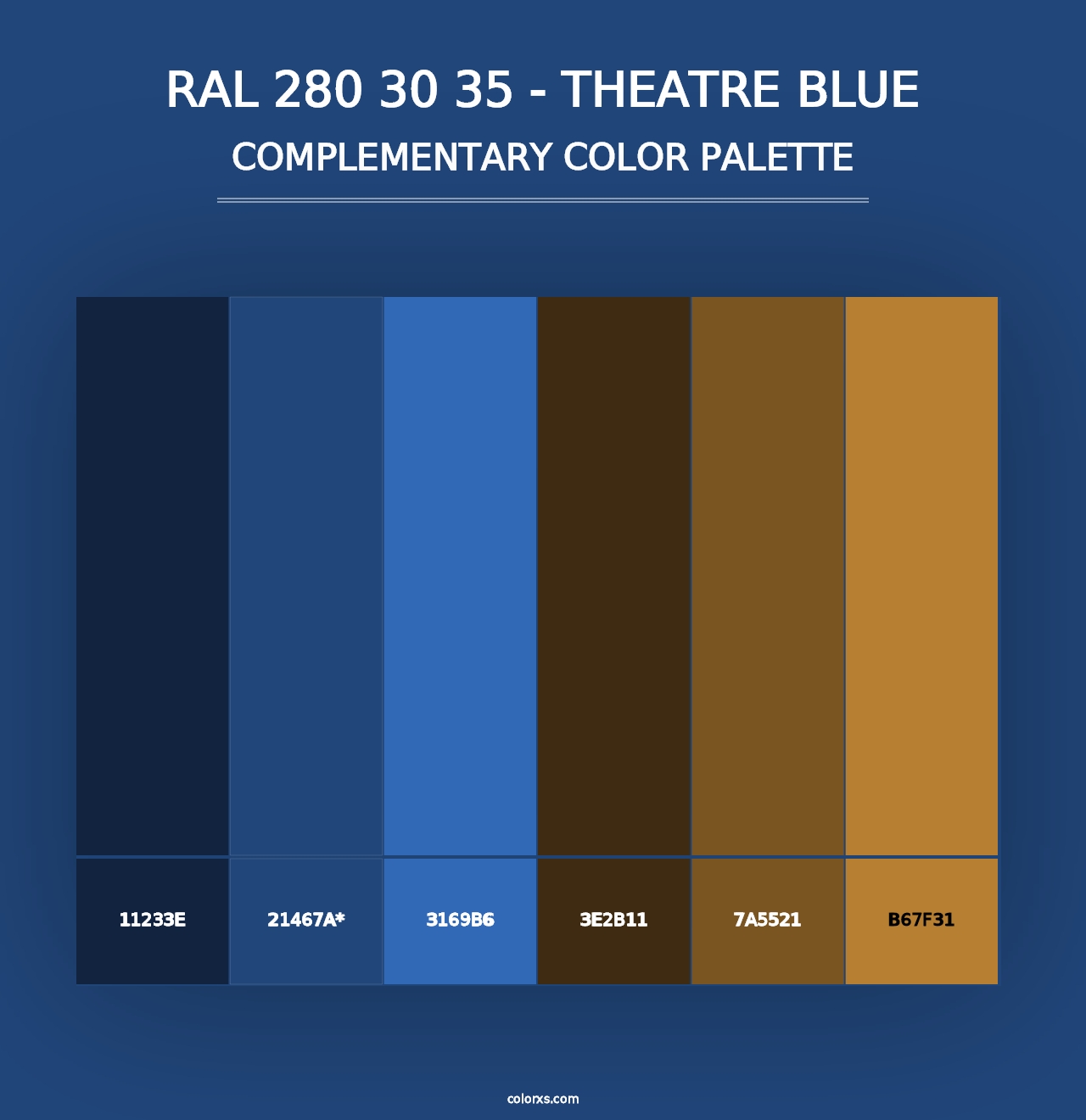 RAL 280 30 35 - Theatre Blue - Complementary Color Palette