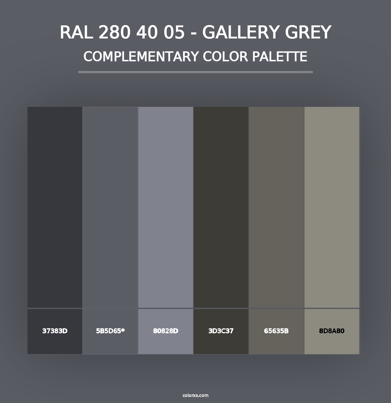 RAL 280 40 05 - Gallery Grey - Complementary Color Palette