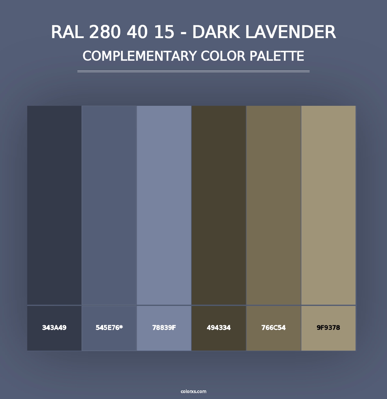 RAL 280 40 15 - Dark Lavender - Complementary Color Palette