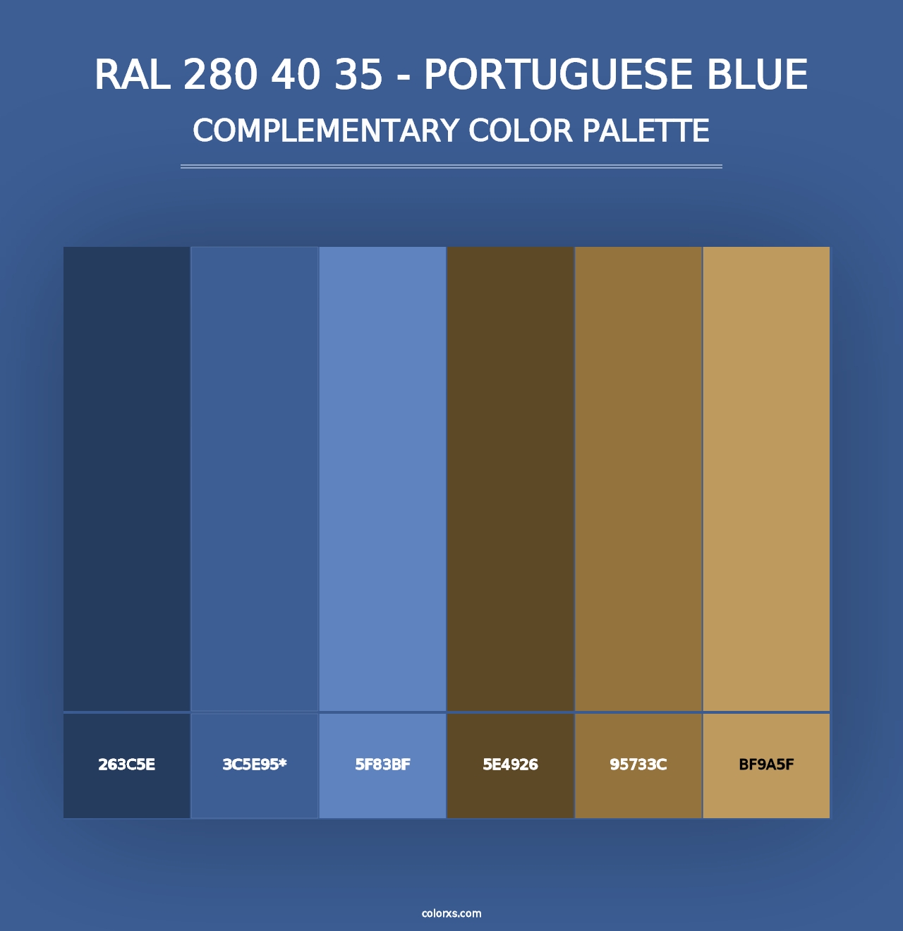 RAL 280 40 35 - Portuguese Blue - Complementary Color Palette