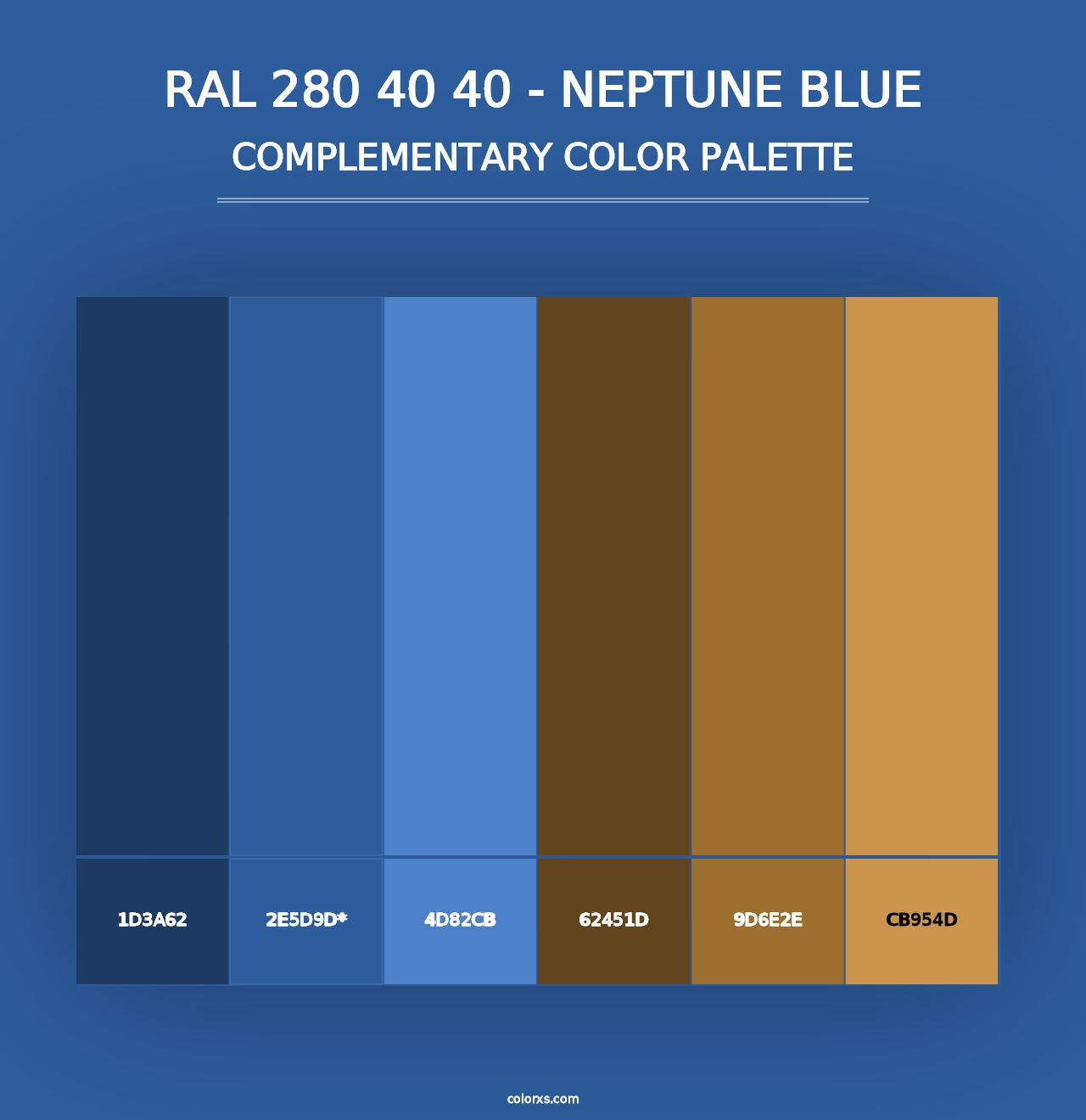 RAL 280 40 40 - Neptune Blue - Complementary Color Palette