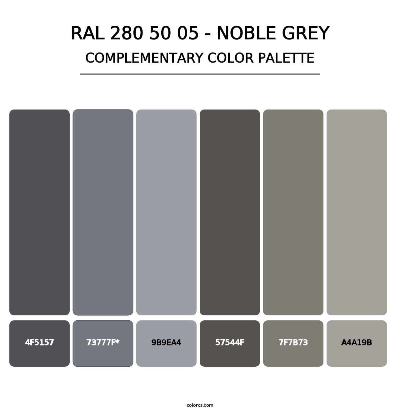 RAL 280 50 05 - Noble Grey - Complementary Color Palette