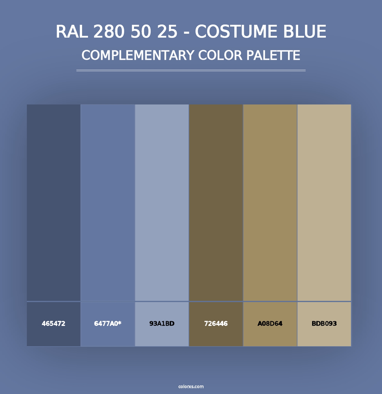 RAL 280 50 25 - Costume Blue - Complementary Color Palette